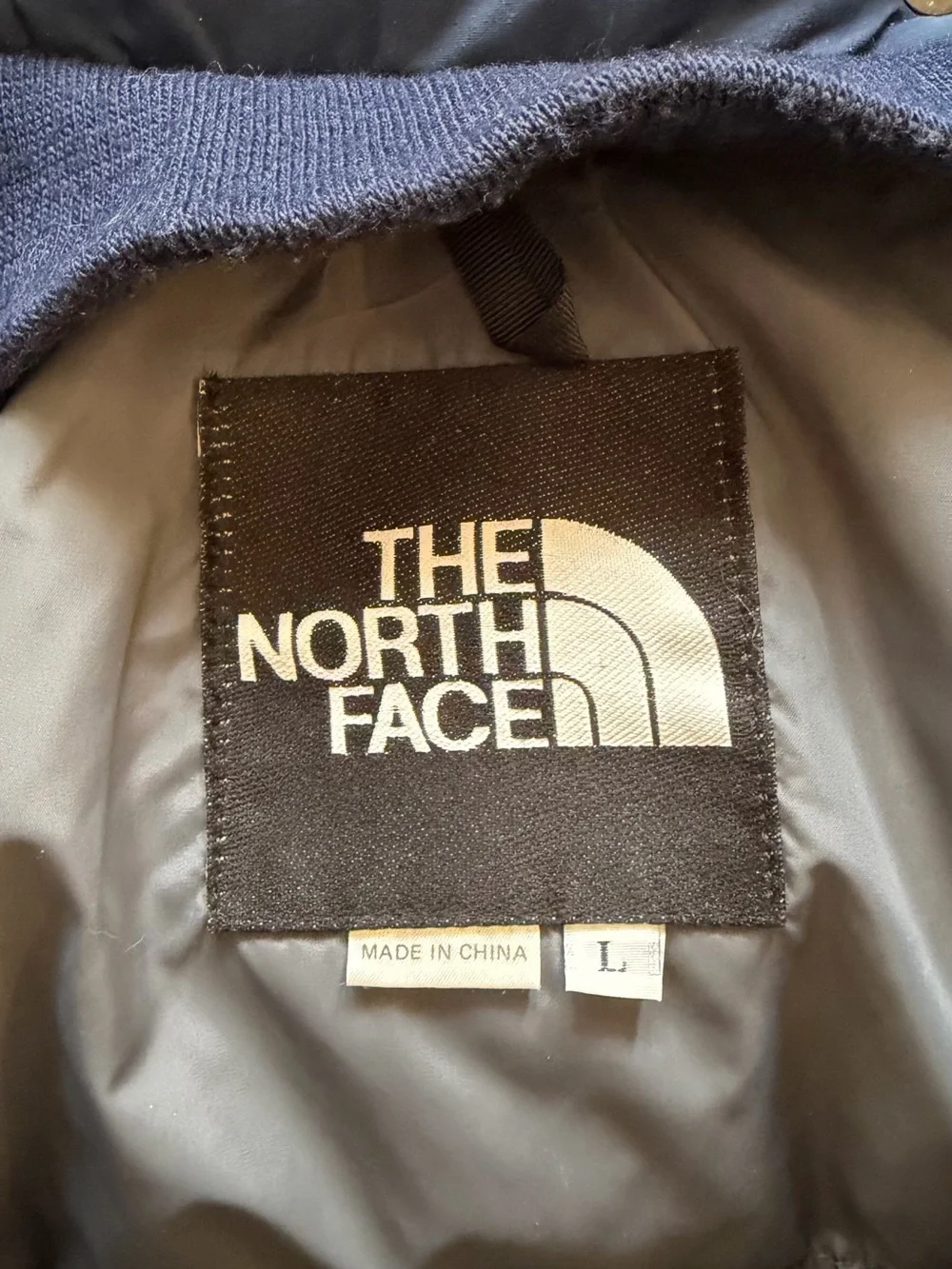 Vintage North Face Men's Navy Blue Puffer Ski Parka